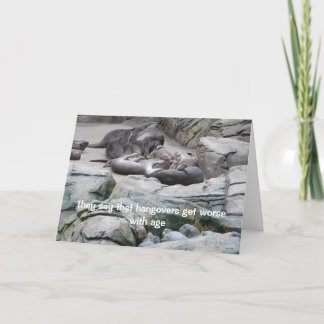 Hangover verjaardagskaart met otters kaart