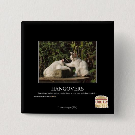 Hangovers Vierkante Button 5,1 Cm (Voorkant)