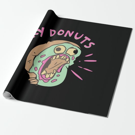 Hangry Donut Mascot Cadeaupapier (Uitgerold)