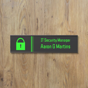 Hangslot IT Security Tech Theme: aangepaste logo-o Deurbordje