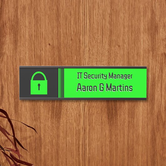 Hangslot IT Security Tech Theme: aangepaste logo-o Deurbordje