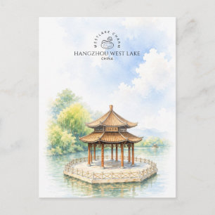 Hangzhou Westmeer China Watercolor Reisposter Briefkaart