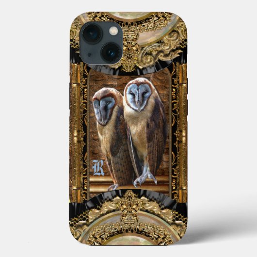 Hanivel Prey Owl Monogram Hoesje-Mate iPhone Case (Achterkant)