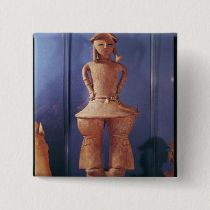 Haniwa-cijfer 250-550 vierkante button 5,1 cm