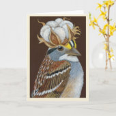 Hank the sparrow folded greeting card kaart (Gele Bloem)