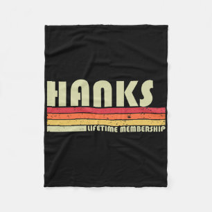 Hanks achternaam Funny Retro Vintage jaren 80 jare Fleece Deken