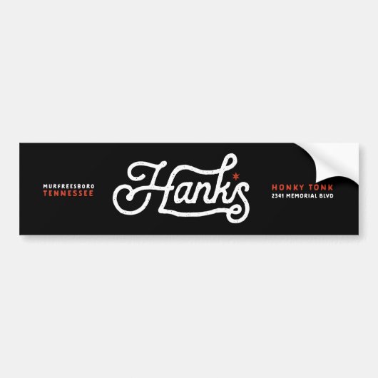 Hanks Signature Logo Black Sticker (Voorkant)