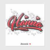 Hanna red Heart Graffiti Aufkleber Sticker (Vel)