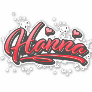 Hanna red Heart Graffiti Autocollants