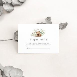 HANNAH Beer Woodland Baby shower Luier Raffle Informatiekaartje