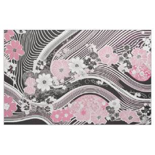 HANNAH COLLECTIE Moderne Japanse roze en zwart Stof