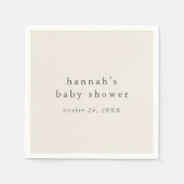 HANNAH  Cream Rustiek Eenvoudig Baby shower Servet (Voorkant)