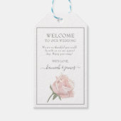 Hannah Elegant Blush Roze Welkom Bruiloft Cadeaulabel (Voorkant)