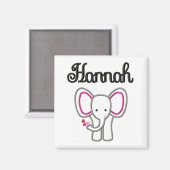 Hannah Elephant Magnet Magneet (Voorkant / Achterkant)