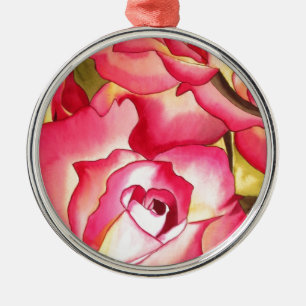 Hannah Gordon pink Rose waterverf art Metalen Ornament