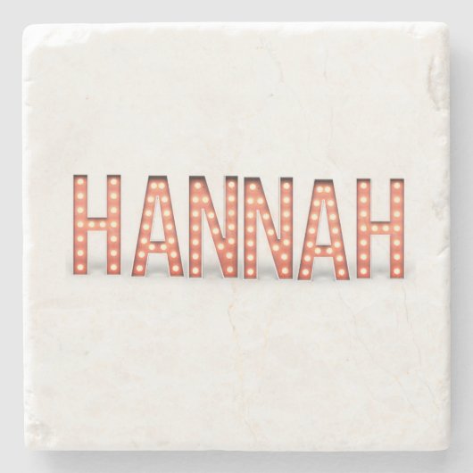 Hannah Marquee Lights Stenen Onderzetter (Voorkant)