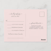 Hannah Modern Simple Song Request Wedding RSVP Briefkaart (Achterkant)