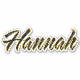 Hannah noir or Lettre Autocollant Stickers