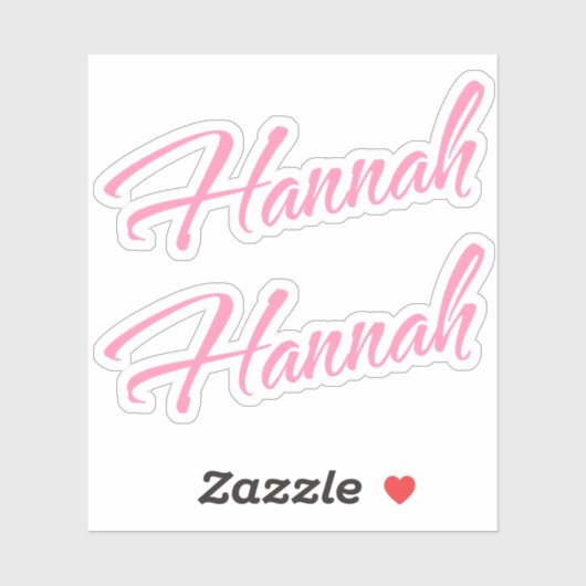 Hannah Nom décoratif en rose x2 Sticker (Feuille)
