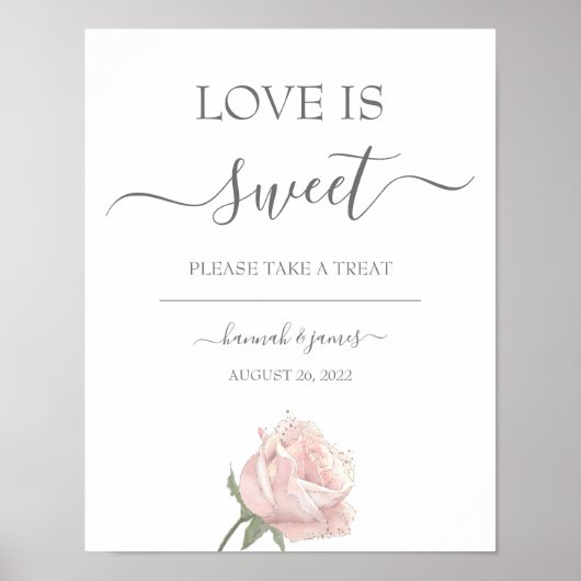 Hannah Roos Calligraphy Wedding Dessert Table Sign Poster (Voorkant)