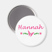 Hannah (roze vlinder) magneet (Voorkant / Achterkant)