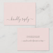 Hannah Simple Script Wedding Website RSVP Informatiekaartje (Voorkant / Achterkant)