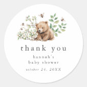 HANNAH Summer Beer Woodland Baby shower Dank u Ronde Sticker (Voorkant)