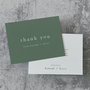 HANNAH Unieke Sage Groen Minimalistisch Modern Een Bedankkaart