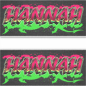 Hannah Vorname Name Graffiti Aufkleber Sticker (Voorkant)