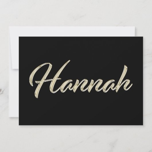Hannah white gold Handwriting Karte Kaart (Voorkant)