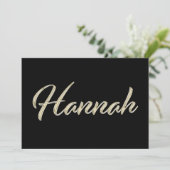 Hannah white gold Handwriting Karte Kaart (Staand voorkant)