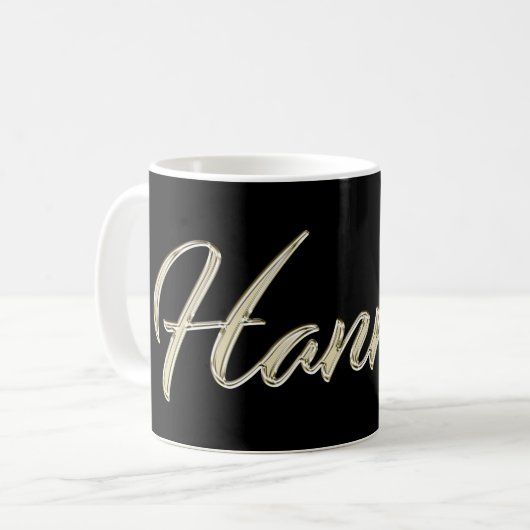 Hannah white gold Handwriting Tasse de café (Devant gauche)