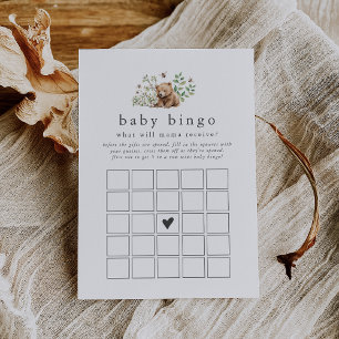 HANNAH Woodland Baby Bingo Baby shower Game Kaart