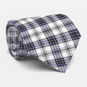 Hannay Tartan Pset Blue Black Pattern Stropdas (Opgerold)