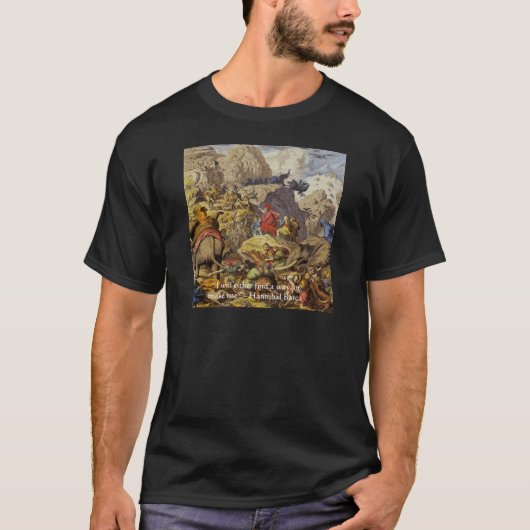 Hannibal Barca & Army & Citaten en Kaarten T-shirt (Voorkant)