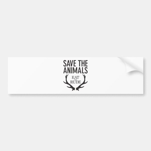 Hannibal Lecter - Eat the Rude (Save the Animals) Bumpersticker (Voorkant)
