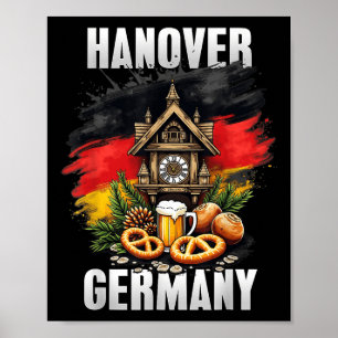 Hannover Duitsland Souvenir Duitse Vlag Reizen Poster