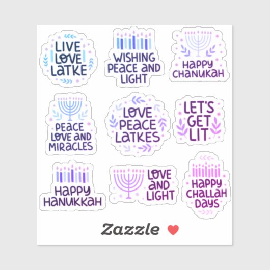 Hannukah dit des autocollants (Feuille)
