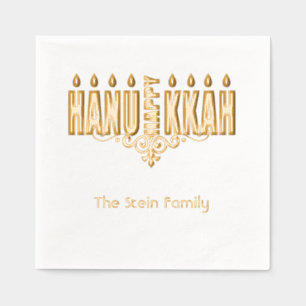 Hannukah Folie gestempeld servetten
