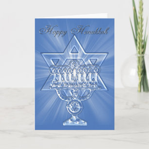 Hannukah kaart met ster en kaarsen