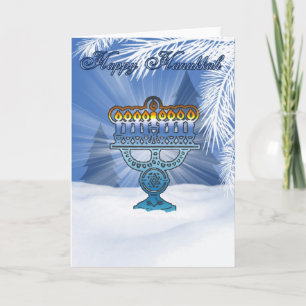 Hannukah kaart winterlandschap