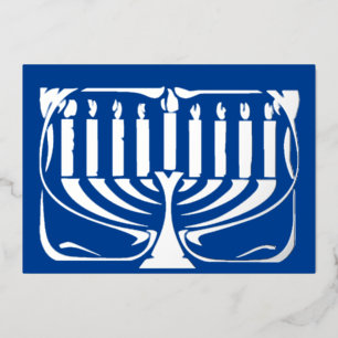 Hannukah menorah folie feestdagenkaart