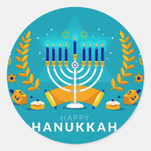 Hannukah Menorah Ronde Sticker