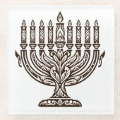 Hannukah-viering Glazen Onderzetter (Voorkant)