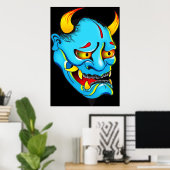 Hannya Demon Mask Poster (Thuiskantoor)