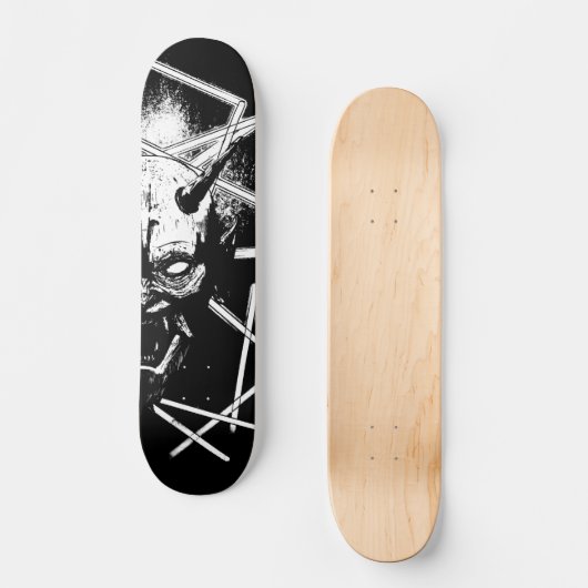 Hannya Mask 8189 - Variant - Zwart-wit Skateboard (Voorkant)