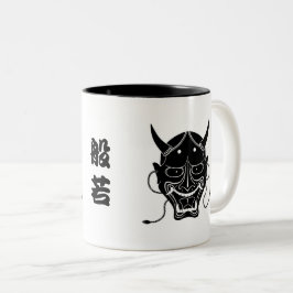 hannya masker tweekleurige koffiemok