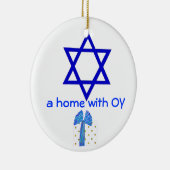 Hanoeka en kerstFeestdagen Keramisch Ornament (Rechts)