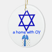 Hanoeka en kerstFeestdagen Keramisch Ornament (Links)