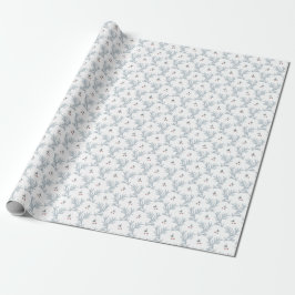 Hanoekah wit met sage en magpie - bessen 2 cadeaupapier